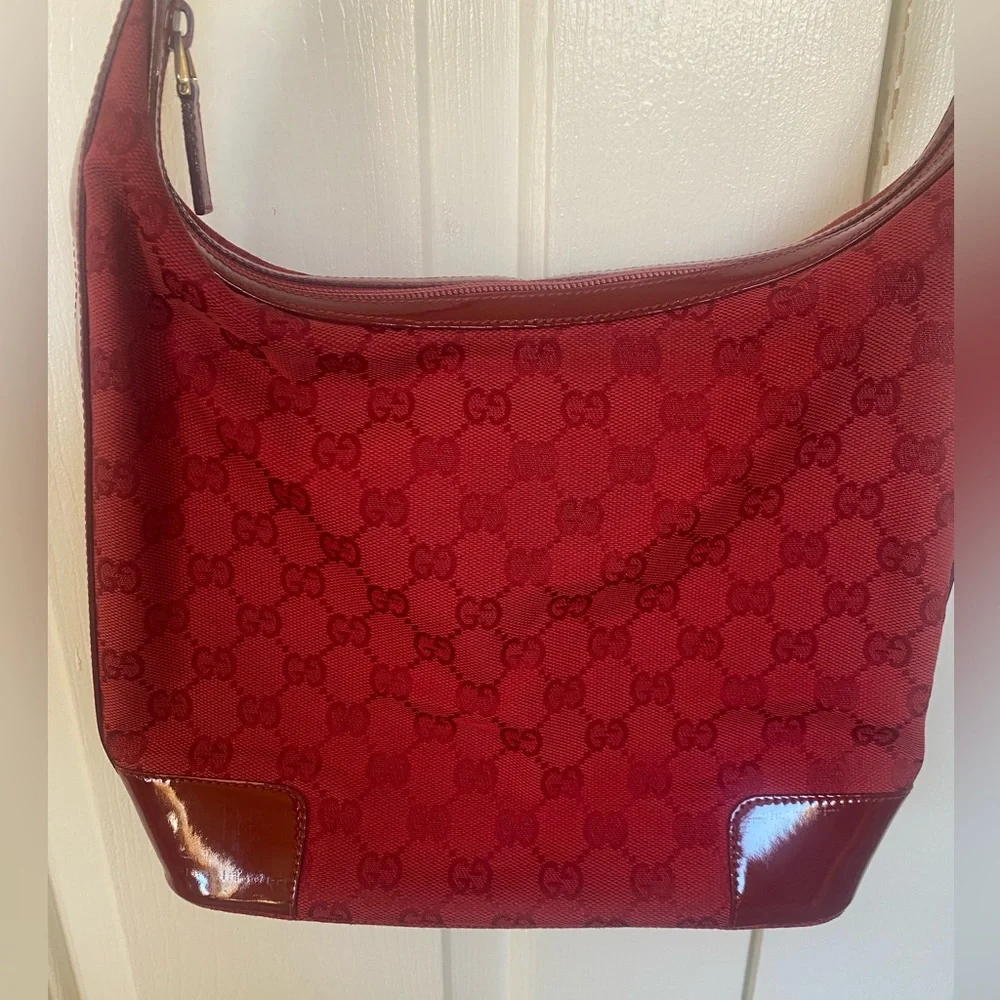 👜Authentic Gucci GG Canvas Shoulder Bag - Red - Picture 2 of 16